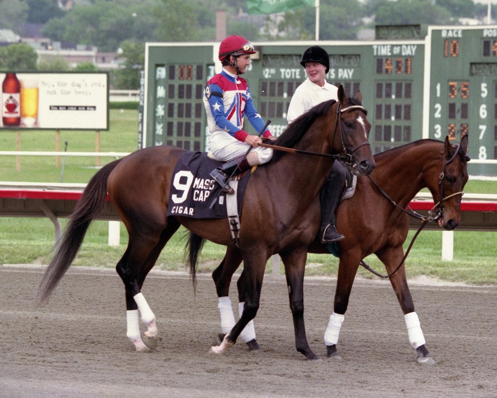 #OnThisDay in 2019, the final thoroughbred race was run at Suffolk Downs in East Boston, MA. This effectively ended #HorseRacing in New England, the last remaining track being #PlainridgePark. Famous horses that raced there included Seabiscuit, Whirlaway &amp; Cigar.
📸: Equi-photo