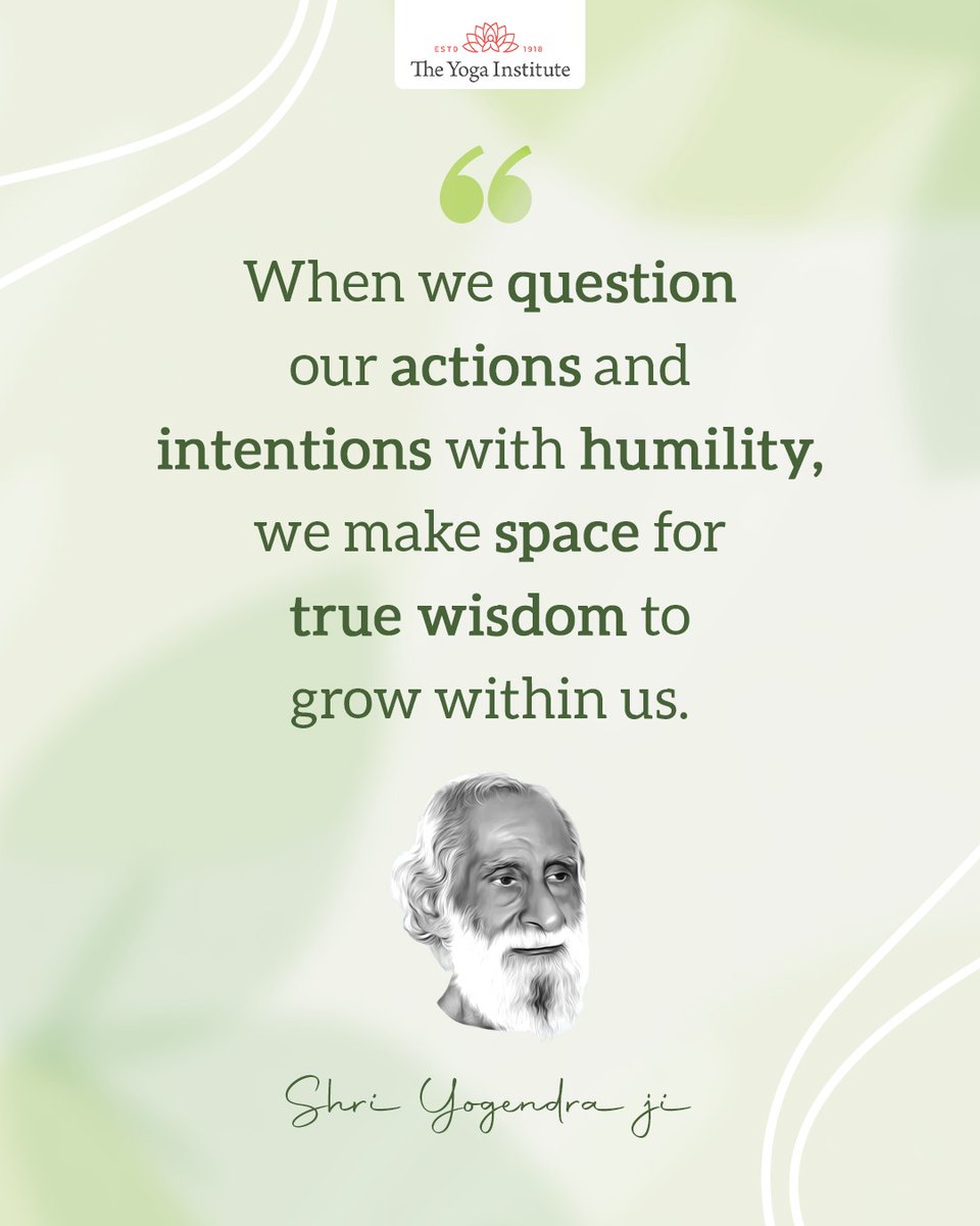 Humble self-reflection opens the door to deeper wisdom and meaningful growth from within.

#theyogainstitute #dailyquotes #motivationalquotes #quotes #desire #growth #victory #struggle #goals #success #challenges #negativity #positivity #love #assumption
