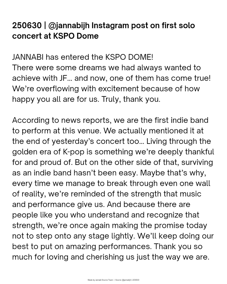 jannabisource's tweet photo. [📸📝] 250630 | #ChoiJungHoon shared the poster and thoughts on JANNABI's solo concert debut at KSPO Dome via his Instagram! 

"There were some dreams we had always wanted to achieve with JF… and now, one of them has come true!"

#JANNABI #잔나비 #최정훈 https://t.co/l0ZxLAennI