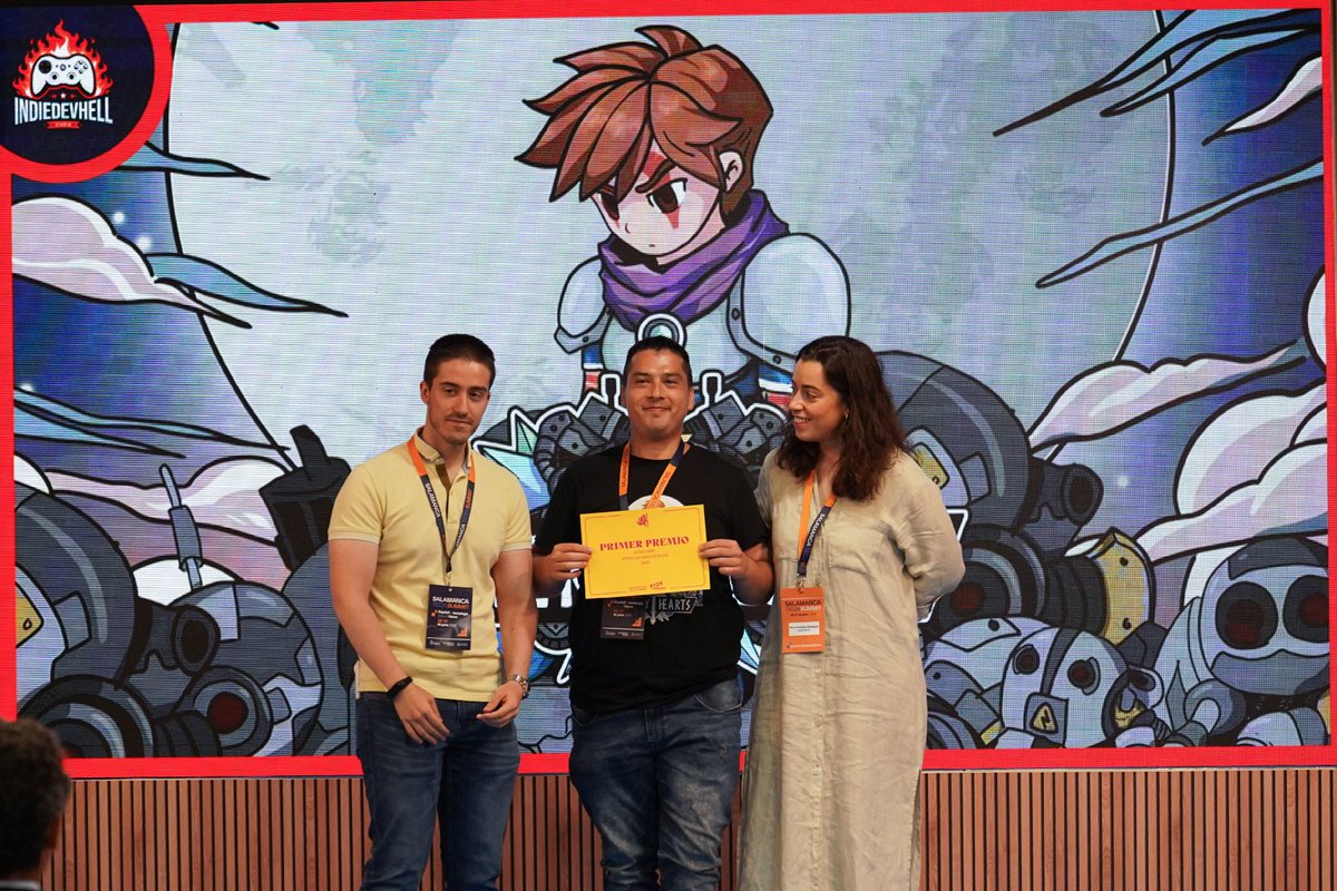 Indie Dev Hell 🔥🔥 Wishlist EMERY HEARTS (@indiedevhell) on Twitter photo Last Friday, Emery Hearts won 1st prize in the video game pitch contest at the <a href="/salamancatech/">Salamanca Tech</a>, organized by @eljap_es!
Huge thanks to the organizers & jury for supporting indie devs and recognizing our work. This means the world to us!
#EmeryHearts #SalamancaTechSummit #ElJap Last Friday, Emery Hearts won 1st prize in the video game pitch contest at the <a href="/salamancatech/">Salamanca Tech</a>, organized by @eljap_es!
Huge thanks to the organizers & jury for supporting indie devs and recognizing our work. This means the world to us!
#EmeryHearts #SalamancaTechSummit #ElJap