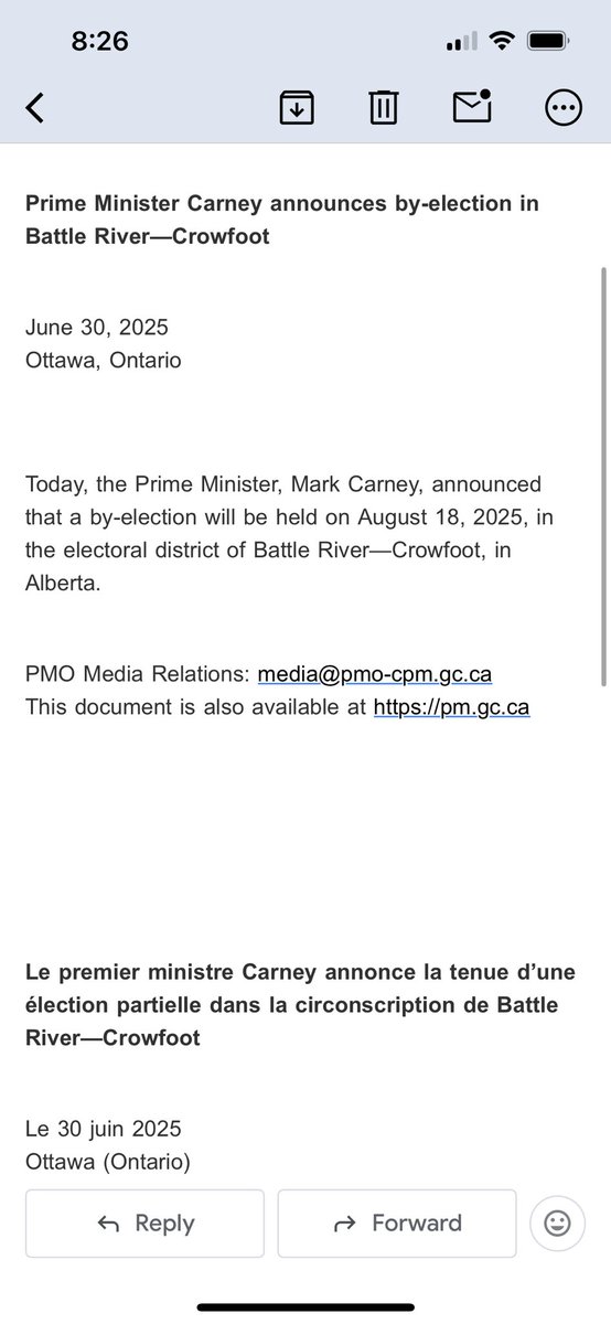 glen_mcgregor's tweet image. PMMC sets date of byelection in Alberta seat sought by CPC leader Pierre Poilievre as August 18.