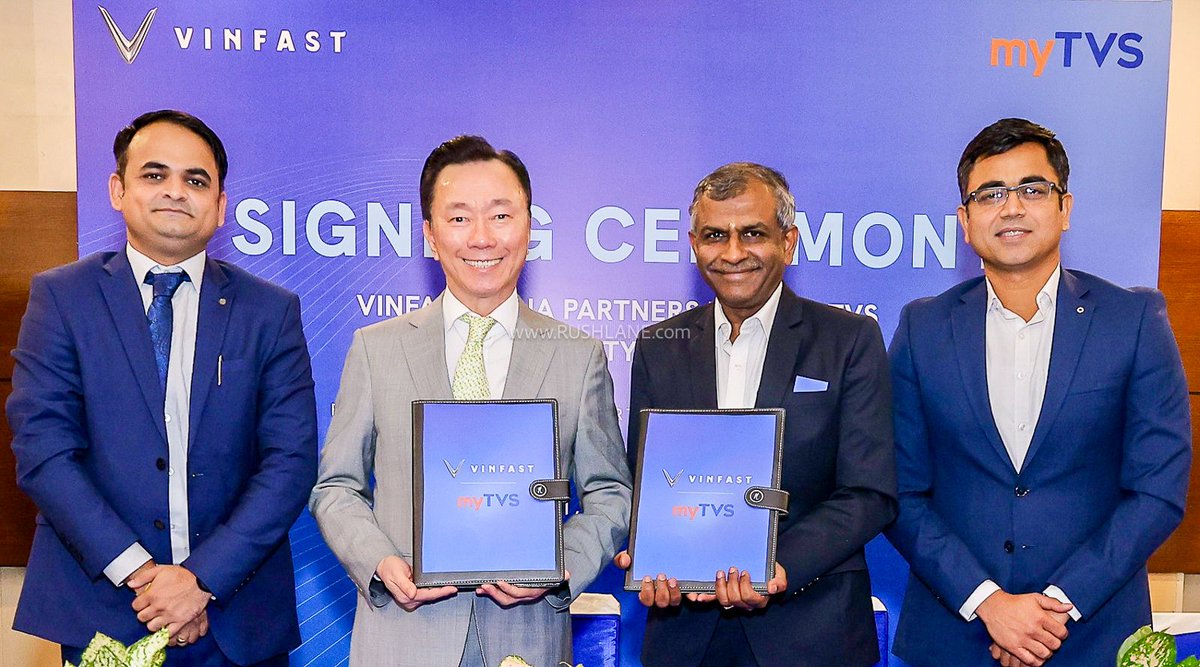 rushlane's tweet photo. 🚀 VinFast India teams up with myTVS to build a robust after-sales network across the country! 🇮🇳🔧
✅ 120 Extended Service Workshops planned
✅ Stronger, faster, better EV ownership experience
#VinFast #myTVS #EV #ElectricCars #AfterSales #IndiaAuto https://t.co/ODo33I0edp