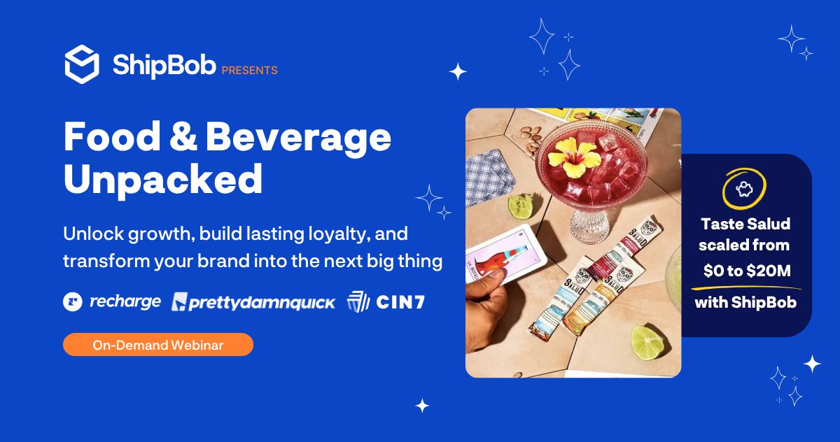 Missed our Food &amp; Beverage Unpacked event? The insights are too good to skip.

Now available on-demand, this session dives into the fulfillment strategies and ecommerce best practices fueling growth for some of today’s fastest-scaling food and beverage brands.

Whether you're