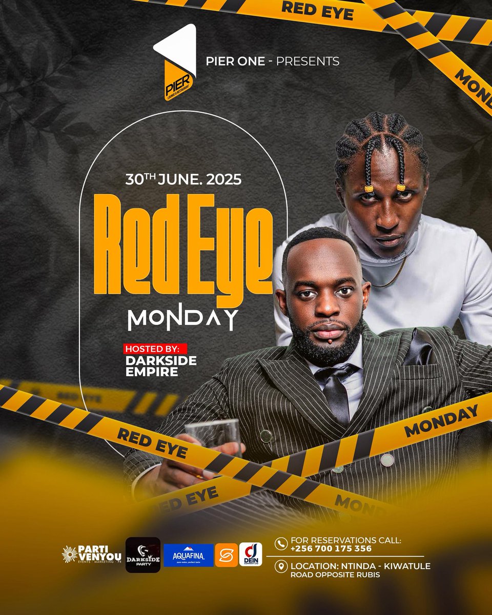 hudson_mugweri's tweet photo. Place to be on a  Monday is @Pier1_Ntinda 

Come and enjoy the #RedEyeMonday featuring @djSlickStuart , DJ El Nicho, DJ Trizzy and DJ Joshee 

Make your reservations asap. https://t.co/rihoW5HSzC