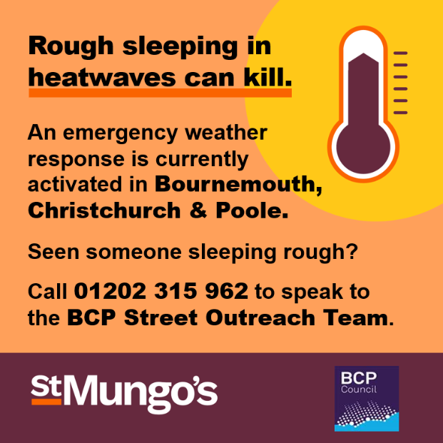 Routes to Roots (@r2r_poole) on Twitter photo With temps set to exceed 26°C, SWEP is active <a href="/BCPCouncil/">BCP Council</a>
At the Genesis Centre #Poole (9am–5pm), we’re here offering cool space, water, sun cream & support. Fusion in #Bournemouth is operating 10am-1pm
Seen someone sleeping rough?
📞01202 315962
📩B&Pstreetoutreach@mungos.org With temps set to exceed 26°C, SWEP is active <a href="/BCPCouncil/">BCP Council</a>
At the Genesis Centre #Poole (9am–5pm), we’re here offering cool space, water, sun cream & support. Fusion in #Bournemouth is operating 10am-1pm
Seen someone sleeping rough?
📞01202 315962
📩B&Pstreetoutreach@mungos.org