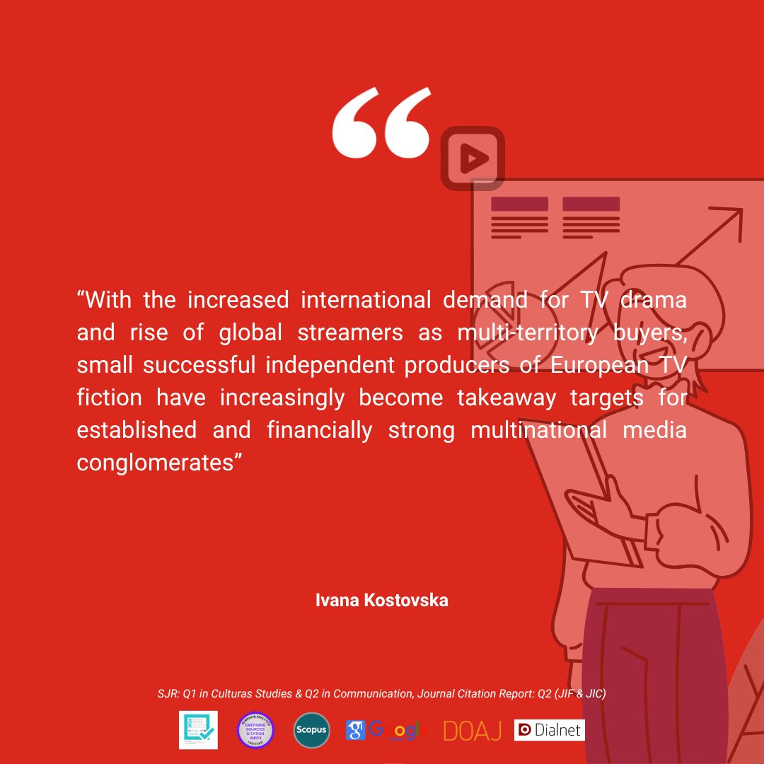 JournalCommSoc's tweet image. 📄“Corporate ownership in the TV production sector and cultural diversity: Analysis of consolidated companies and indies’ access to TV drama financing” by @kostovska_ivana
doi.org/10.15581/003.3…
#OpenAccess #Communication #Academic #Ownership #TV #Media #Digital #Production