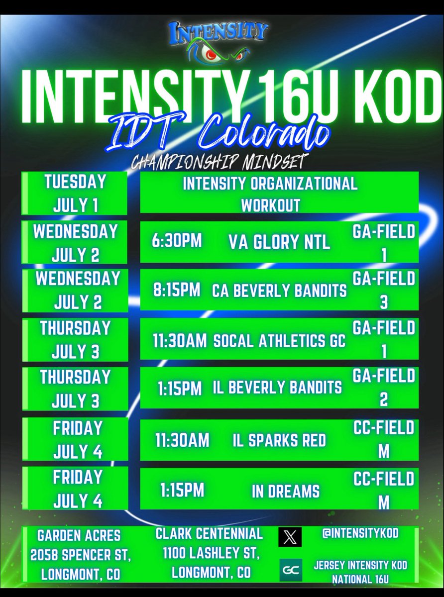 Here are my Pre-IDT and IDT schedules!