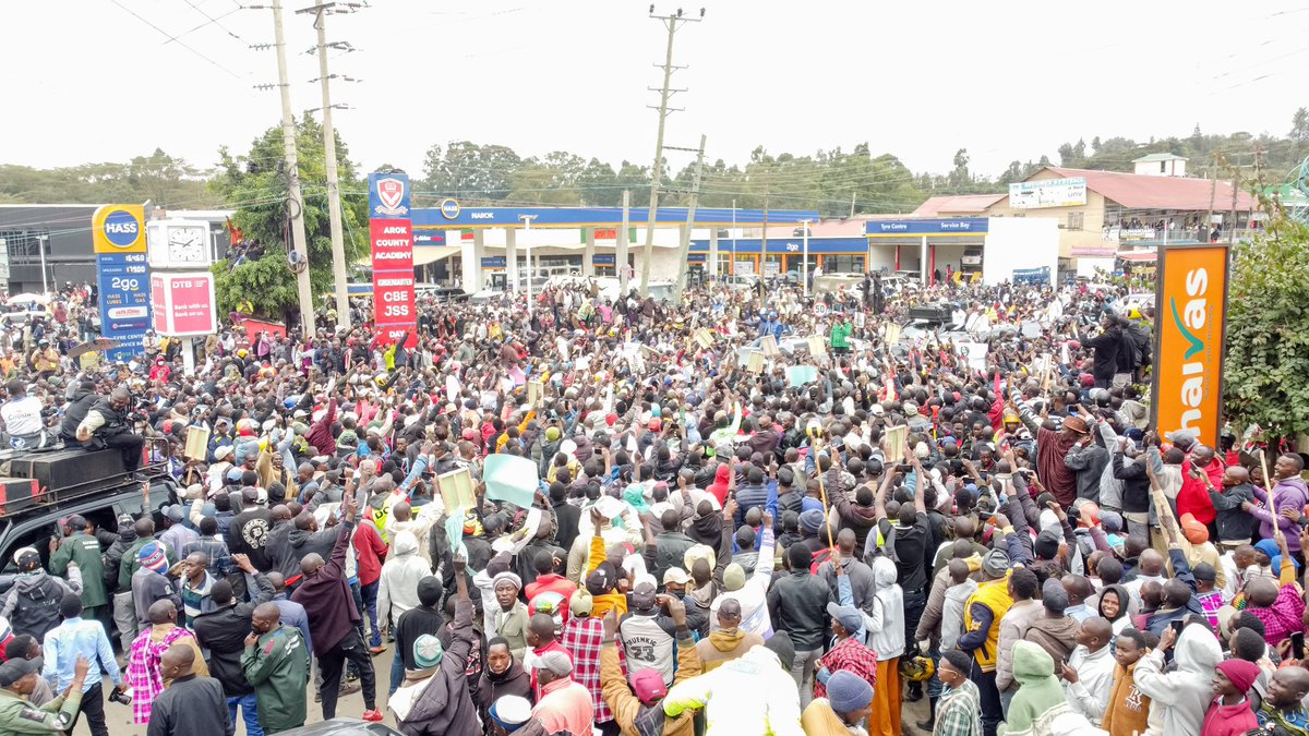 rigathi's tweet photo. A sea of humanity in one collective has spoken from Narok on an unstoppable liberation cause of our country Kenya.

We have heard your cry like all other Kenyans. 

There is great hope and light ahead that our nation will be free again; there will be no abductions and anarchy, no extrajudicial killings, and the rule of law shall be respected.

We will get there no matter what!