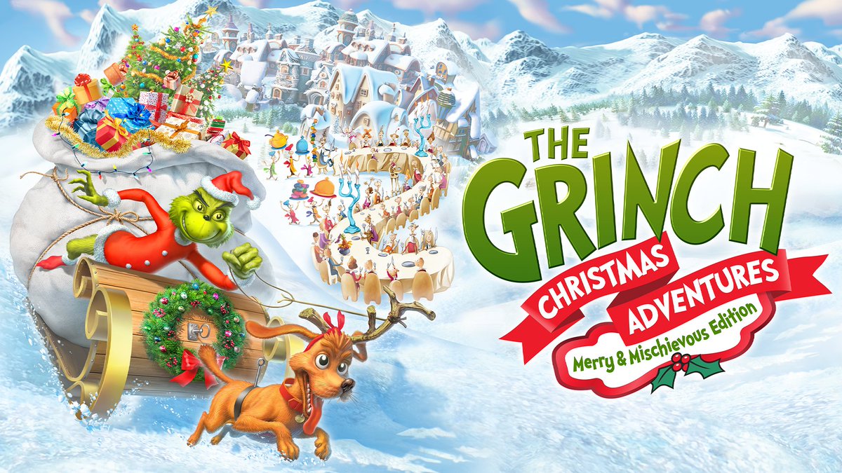 Outright_Games's tweet image. 🎄The Grinch strikes again! 🎄
The Grinch: Christmas Adventures – Merry & Mischievous Edition is coming soon to Switch, PlayStation, Xbox, and Steam! New DLC, in-game store, sleigh & snowboard upgrades, and 2-player co-op! 😉
#TheGrinchGame