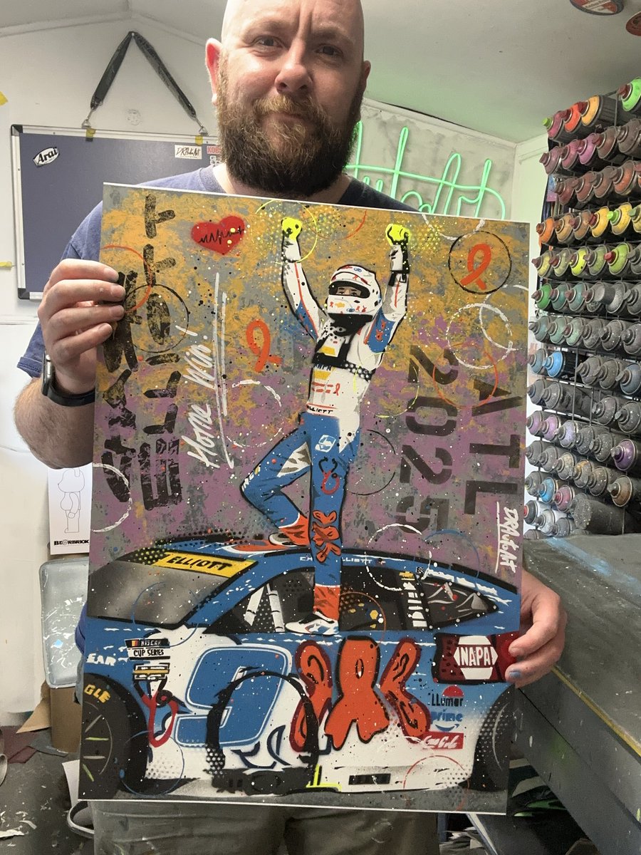 DRAutoart's tweet image. Great to see Chase win his home race with Rhealynn’s scheme colourful @childrensatl scheme. I need to get one of these to her if anyone knows how? Congrats on the great win @chaseelliott #drautoart
.
#Desi9nToDrive #chaseelliott #ce9 #team9 #hendrick #hendrickmotorsports #nascar…
