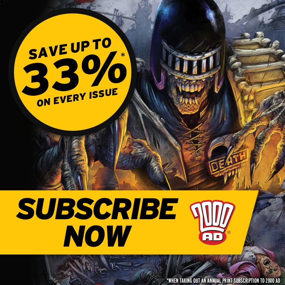 Subscribe to 2000 AD now – it's the galaxy's greatest comic! ➡️ bit.ly/2Ws04uc
💥 Save up to 33% on every issue!
💥 Get issues direct to your door!
💥 Get a 50% off webshop voucher!
💥 Get amazing exclusive offers!