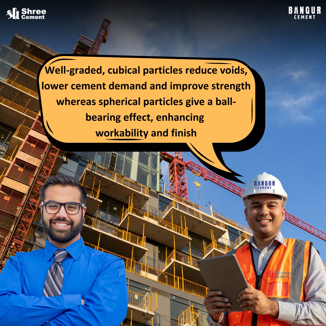 shreecementltd's tweet photo. Concrete facts, not concrete myths! #MondayMythBusting is here to dispel popular as well as lesser known misconceptions about application processes and set the record straight.
Do you think grain size and shape of crushed sand don't affect concrete? It's time to dive into some solid facts!
#ShreeCement #BangurCement #BuildSmart