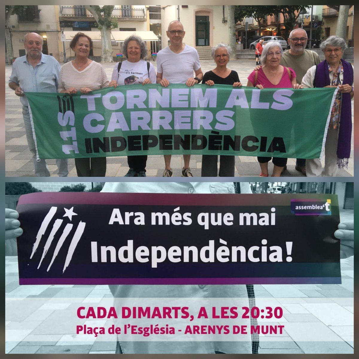 ANC_ArenysDMunt's tweet photo. 😊 No renunciem a una Catalunya lliure, rica i justa, on la política estigui al servei de la gent i no dels partits. 
👉 Només depèn de nosaltres
✊ Tornem als carrers!
✌️ Independència!
📍Ens veiem a Plaça, cada dimarts, a les 20:30h. 
T’hi esperem! https://t.co/0TTCLbHdrC