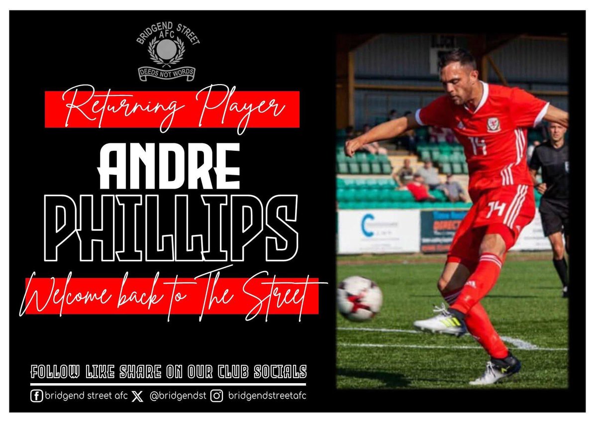 The club are delighted to announce another returning face ahead of the 2️⃣5️⃣/2️⃣6️⃣ season✍️
After originally signing half way through last season we're delighted to have him back👏
This is another great signing as Dre is well known for his goal scoring attributes⚽👌

Welcome back