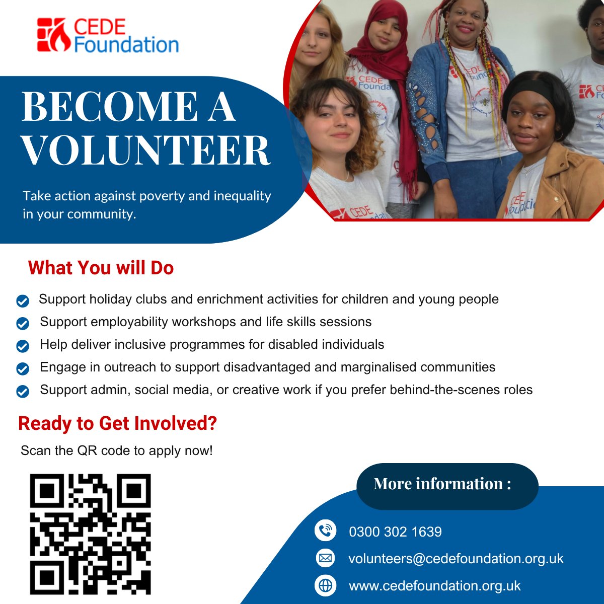 cedefoundation's tweet photo. 📢 Make your time matter - Volunteer with CEDE Foundation to tackle poverty at its root! Whether you can give a few hours or share your skills, every effort changes lives. Apply today: https://t.co/I4dvO9qR5Q

#volunteers  #communityimpact  #CEDEFoundation https://t.co/ewCSKu1hkD