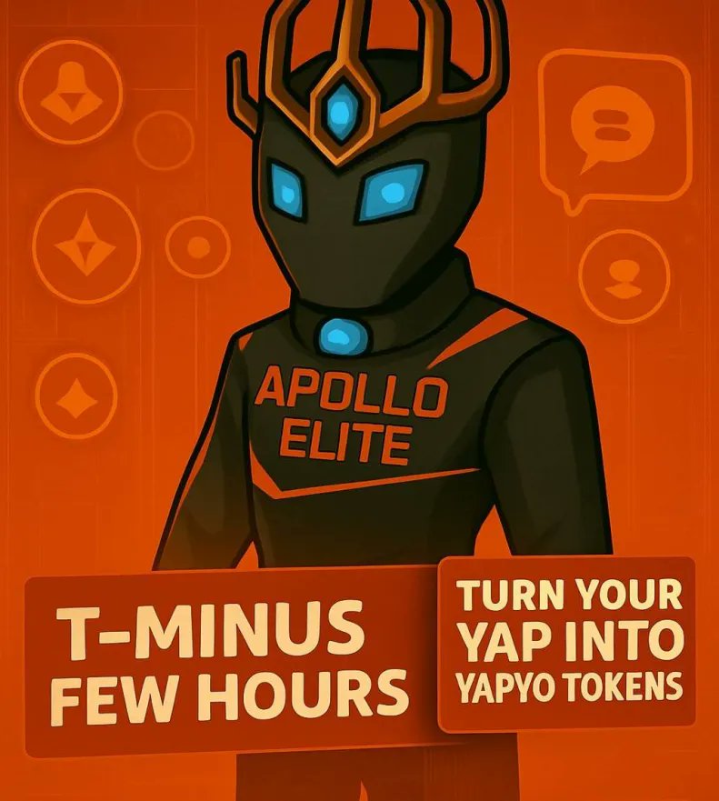 ApolloElites's tweet image. T-MINUS HOURS 'til 1PM UTC ⏳
Top 100 Yappers lock in that juicy $0.003 👑+1K Legends!
But here’s the Apollo Alpha:
Didn’t hit the board? No stress.
Try Public Phase — 'cause legends don’t gatekeep.
Elites been cookin...
You ready to turn your yap into $YAPYO ?