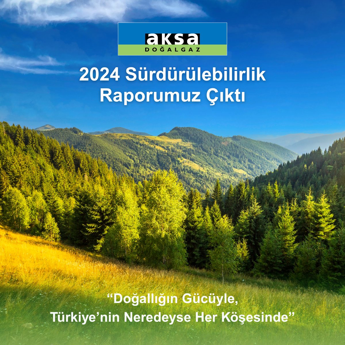 Bu toprakların değerlerinden güç alan Aksa Doğalgaz olarak "Doğallığın Gücüyle, Türkiye'nin Neredeyse Her Köşesinde" diyerek çevresel, sosyal ve yönetişim alanlarında attığımız adımları ve hedeflerimizi paylaştığımız raporumuzu keyifle okumanız dileğiyle.

aksa.co/gAh