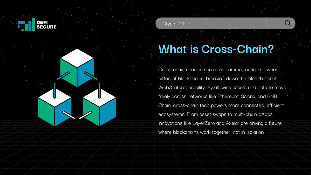 DeFiSecureInfo's tweet photo. The future of #Web3 is multi-chain 🔄

Cross-chain infrastructure is making it possible to move assets and data freely across networks—no bridges burned, no silos left. Just frictionless flow ✨ https://t.co/FeKxvaLhRB