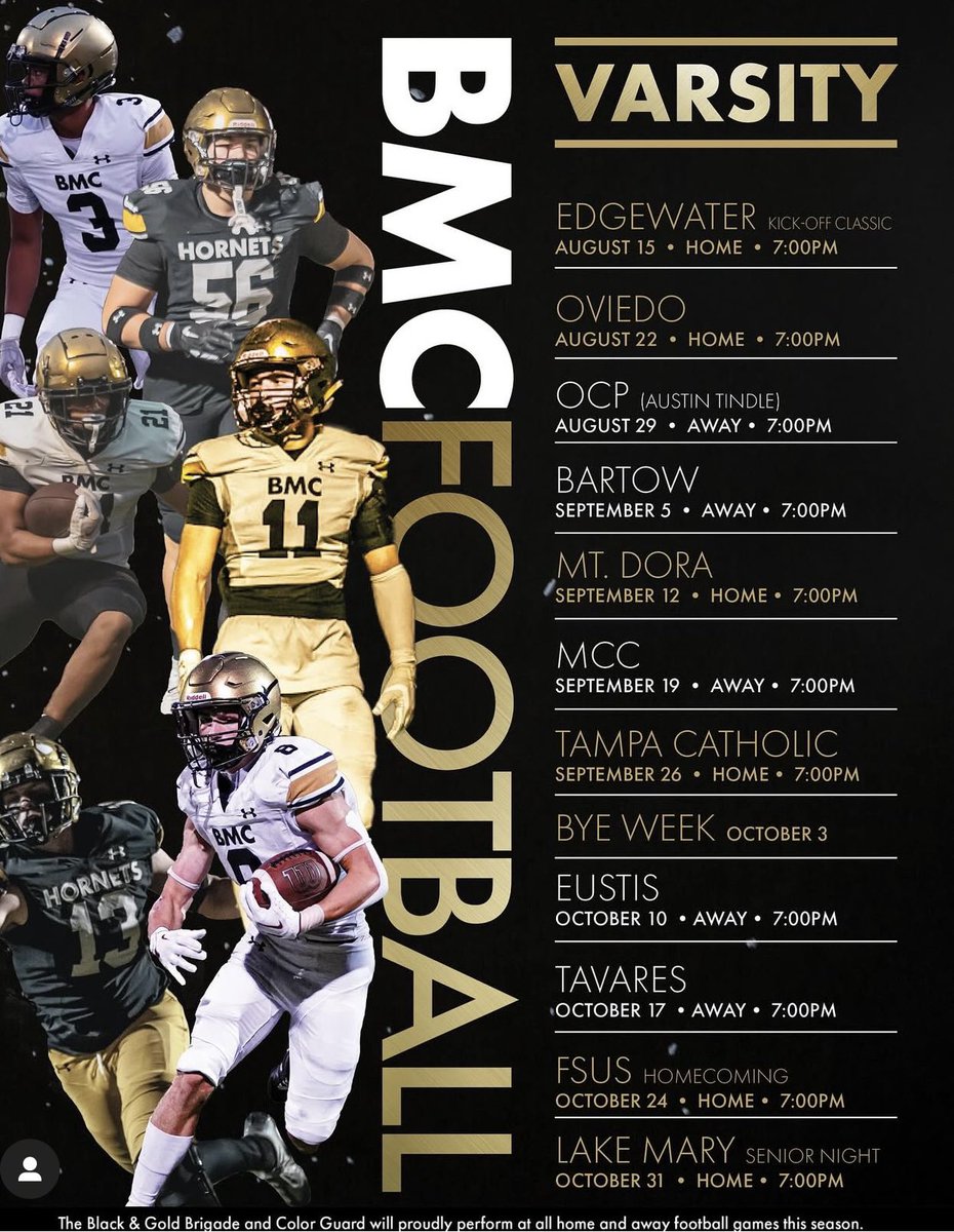 UPDATED 2025 Varsity Football Schedule! #BMCFootball #1MOORE