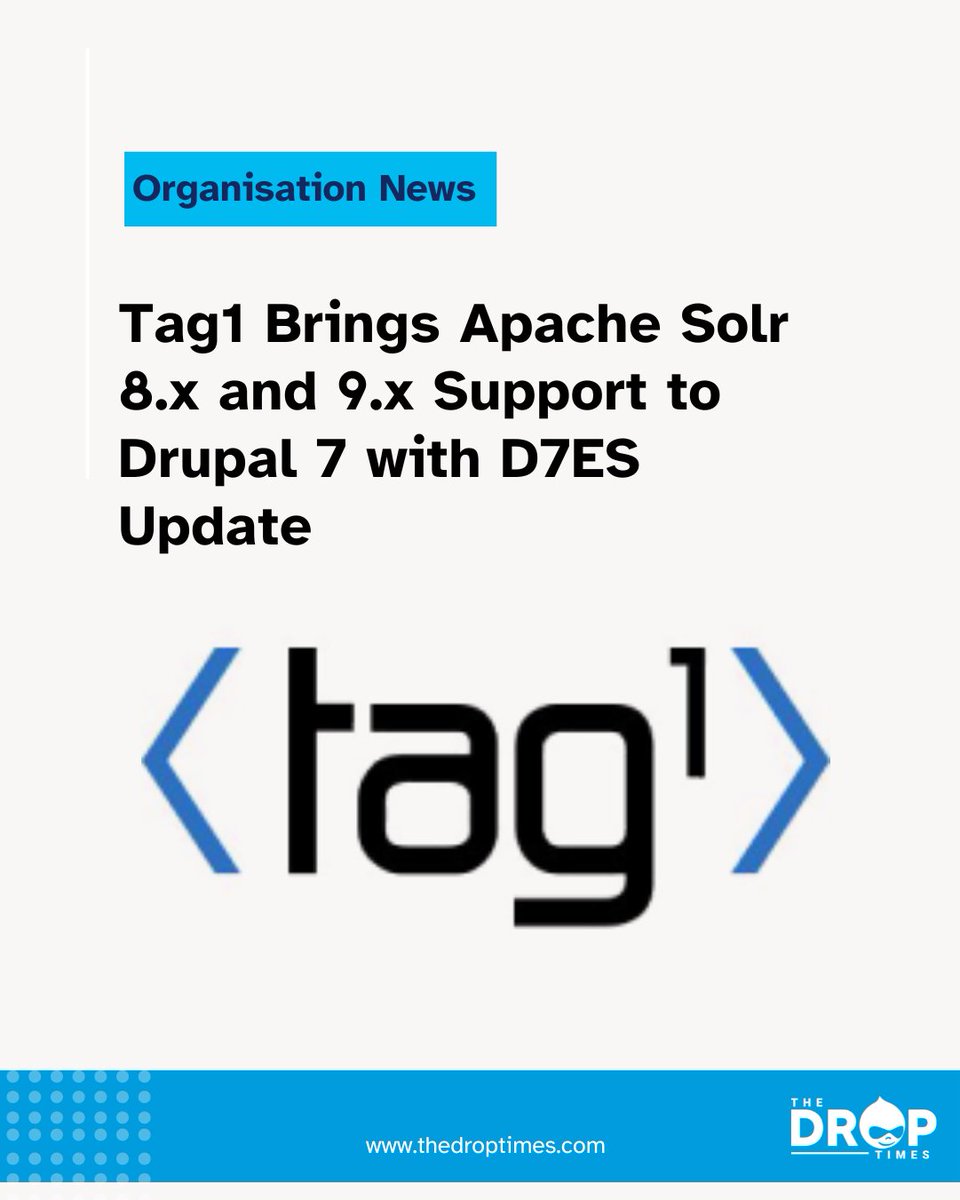 thedroptimes's tweet image. Tag1 brings #ApacheSolr 8.x and 9.x support to #Drupal7 via its D7ES service, upgrading key modules and ending reliance on obsolete Solr versions. A vital move for search security and infrastructure health. via @tag1consulting
🔗 bit.ly/4l8NOdK
#Drupal #Solr #SearchAPI