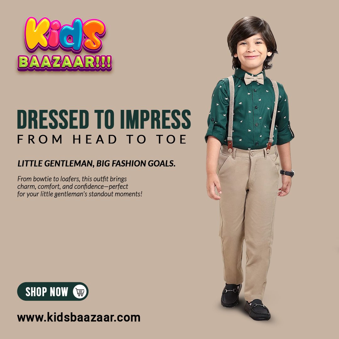 Big Style for Little Champs! 👔🧒
Let your little one shine in dapper outfits made for standout moments!

#kidsstyle #littlegentleman #kidsoutfitgoals #minifashionicon #kidswear #kidsbazaar #boysfashion  #fashionforkids #shopkidsstyle  #cuteandclassy #kidsclothing #ministylestar