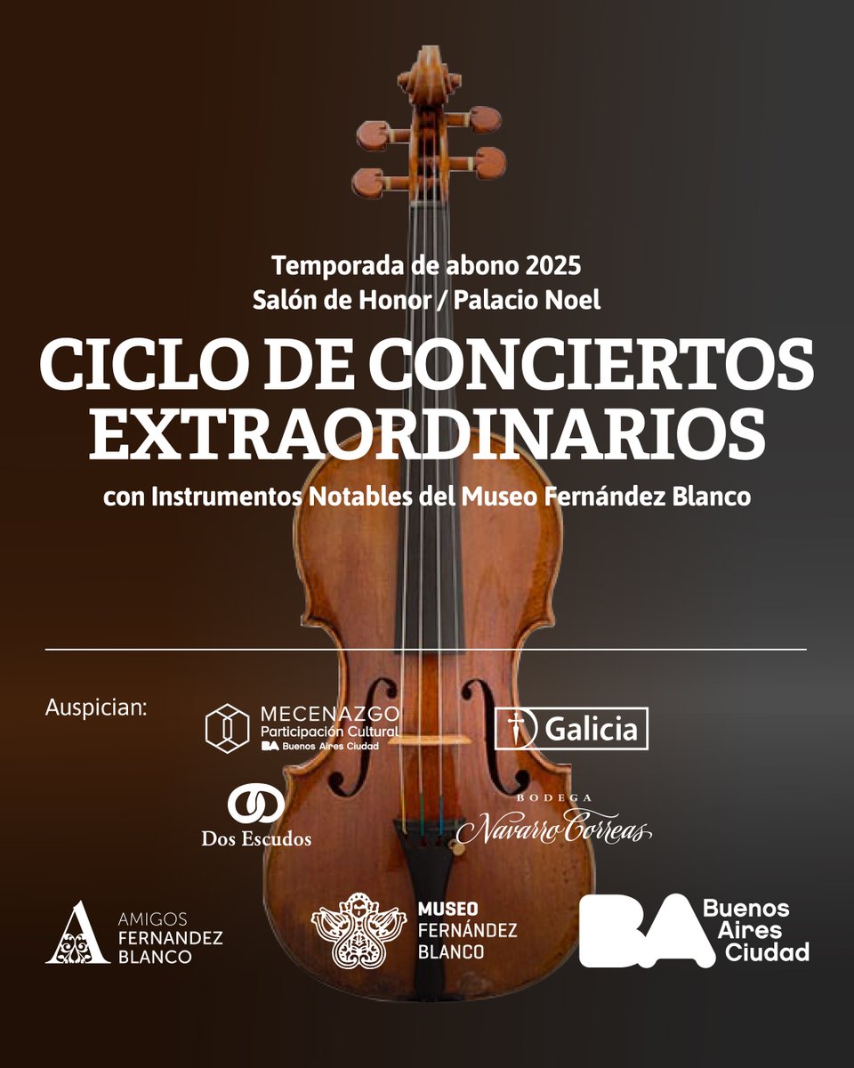 Museo Isaac Fernández Blanco (@museofernandezb) on Twitter photo ABONO 2025 Conciertos Extraordinarios con Instrumentos Notables de la Colección Fernández Blanco en la Sede Palacio Noel (Suipacha 1422 - Barrio Retiro)
Programas, entradas e informes en: amigosdelfernandezblanco.org
Mail: amigosdelmifb@gmail.com ABONO 2025 Conciertos Extraordinarios con Instrumentos Notables de la Colección Fernández Blanco en la Sede Palacio Noel (Suipacha 1422 - Barrio Retiro)
Programas, entradas e informes en: amigosdelfernandezblanco.org
Mail: amigosdelmifb@gmail.com