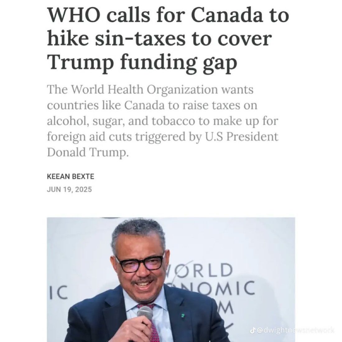 Concern70732755's tweet photo. Now the WHO wants to dictate our indirect taxes ? 
This is what happens when you elect a PM that is aligned with these misguided transnationals !! https://t.co/NxuO80nnhM