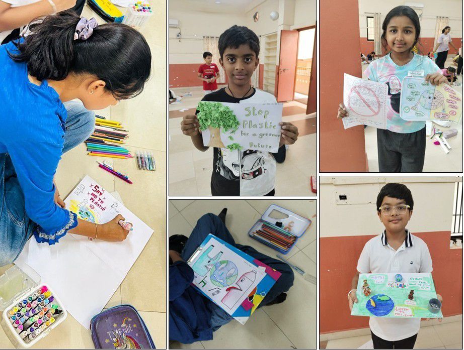 GHMCOnline's tweet image. To promote environmental awareness, GHMC organized Poster Making and Essay Writing Competitions at Sri Aurobindo International School, Amberpet. These activities were part of #WorldEnvironmentDay 🌍 and the ongoing #SBMU campaign, aimed at educating students about the hazards of