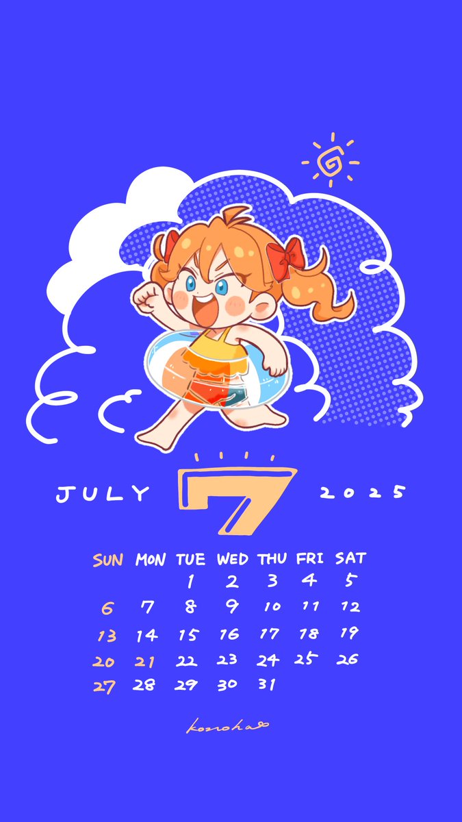 2_Konoha_8's tweet image. #calendar #カレンダー #壁紙配布
7月のカレンダーです!!
壁紙などに是非お使いください!☀️🌊
※二次配布、自作発言禁止