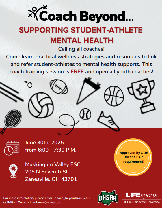 TONIGHT! Calling all youth coaches! Don’t miss this FREE training session. Learn real-world wellness strategies and how to support your student-athletes with essential mental health resources.