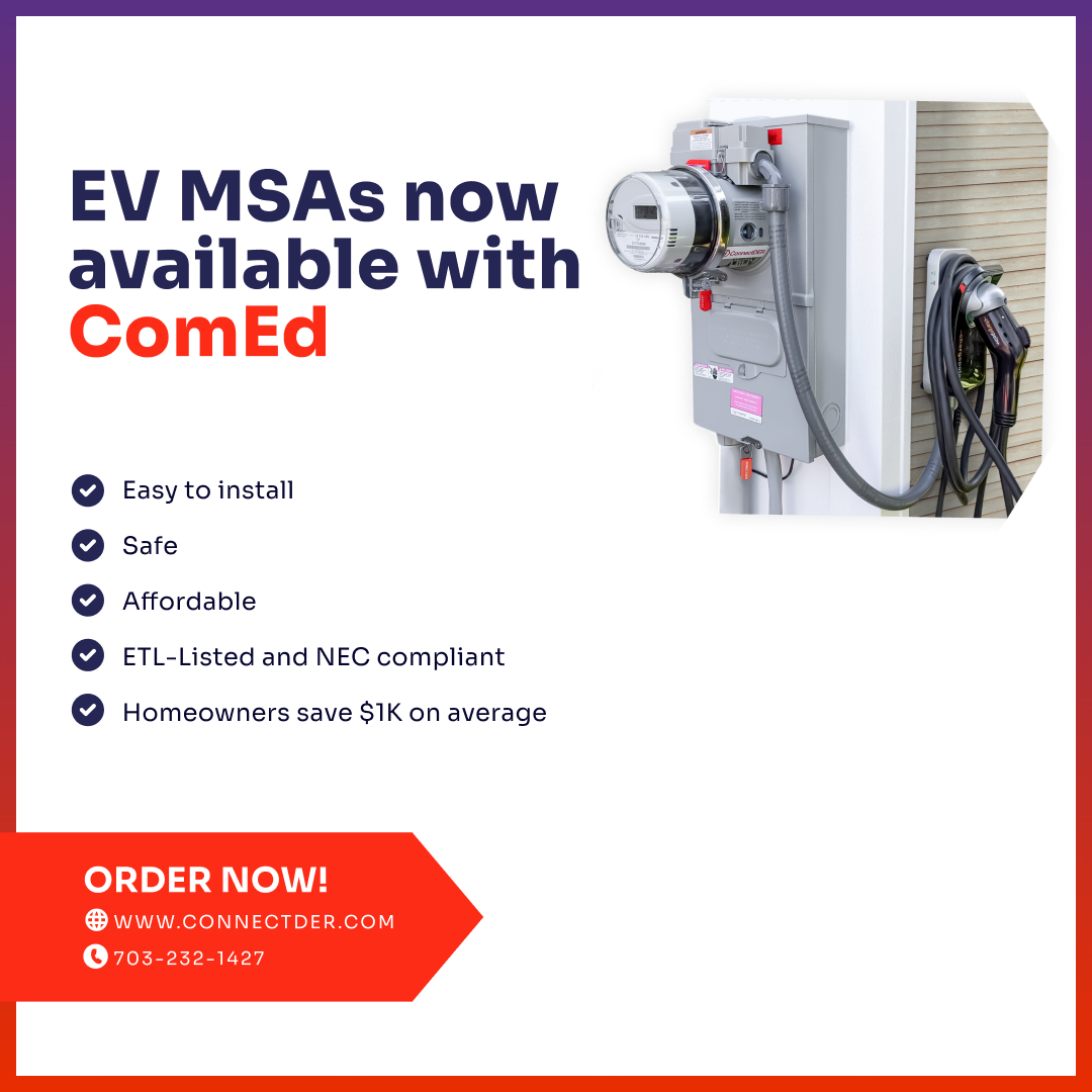 Something’s on the horizon, IL installers! We gained approval for our EV with ComEd! With #ConnectDER Meter Socket Adapters, implement installs faster and easier: hubs.la/Q03tTffD0 #ConnectDER #MeterSocketAdapter #EV #Illinois #CleanEnergy #Innovation #Sustainability