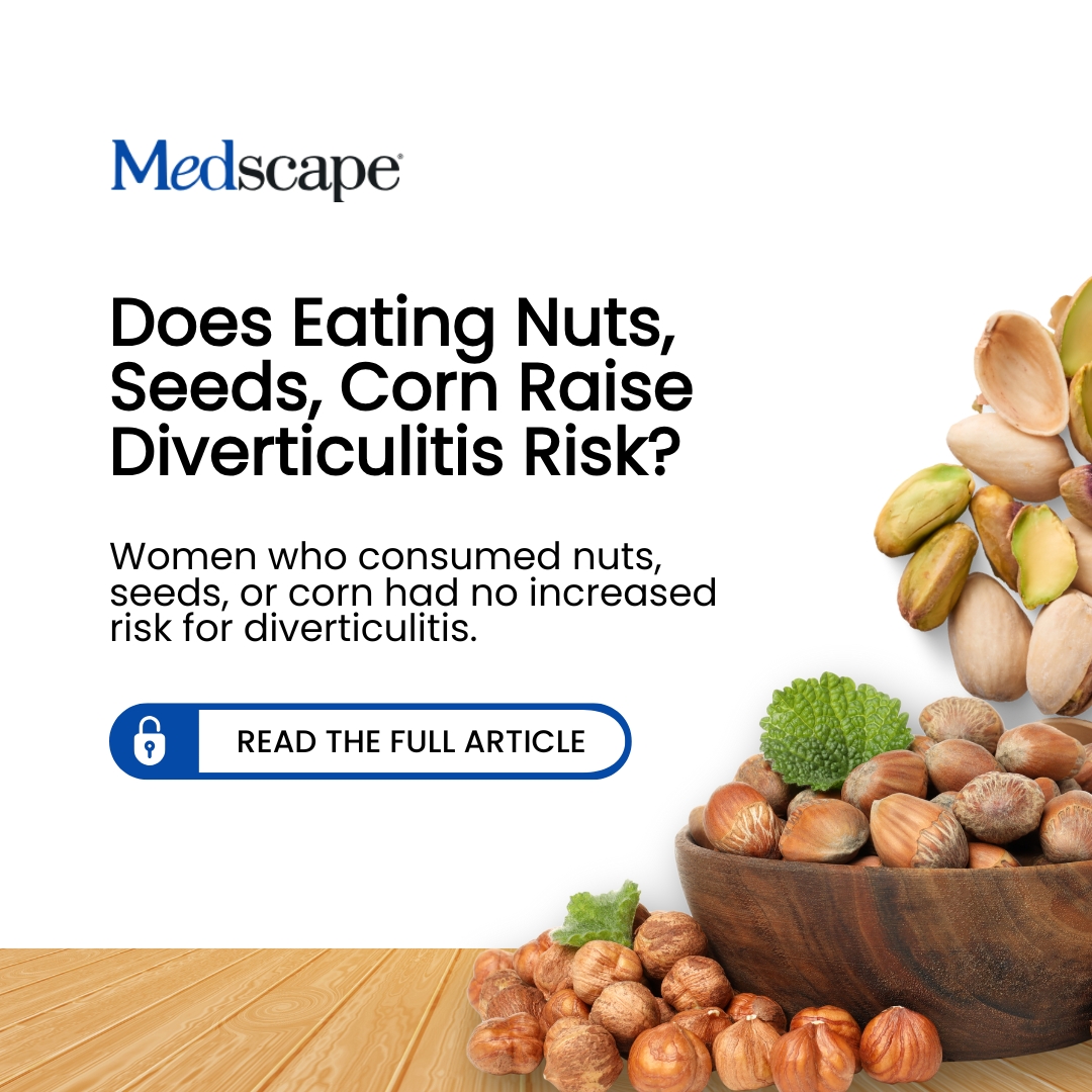 Leigh A. Frame 🍎🥕🍋🥦🍇 (@phd_leigh) on Twitter photo Great news for your taste buds and your gut! 🥳🥜🌽
For years, a persistent myth warned against eating nuts, seeds, and corn if you were worried about #diverticulitis. Well, prepare to be relieved! New research has debunked this idea, showing no higher risk for women who enjoy Great news for your taste buds and your gut! 🥳🥜🌽
For years, a persistent myth warned against eating nuts, seeds, and corn if you were worried about #diverticulitis. Well, prepare to be relieved! New research has debunked this idea, showing no higher risk for women who enjoy