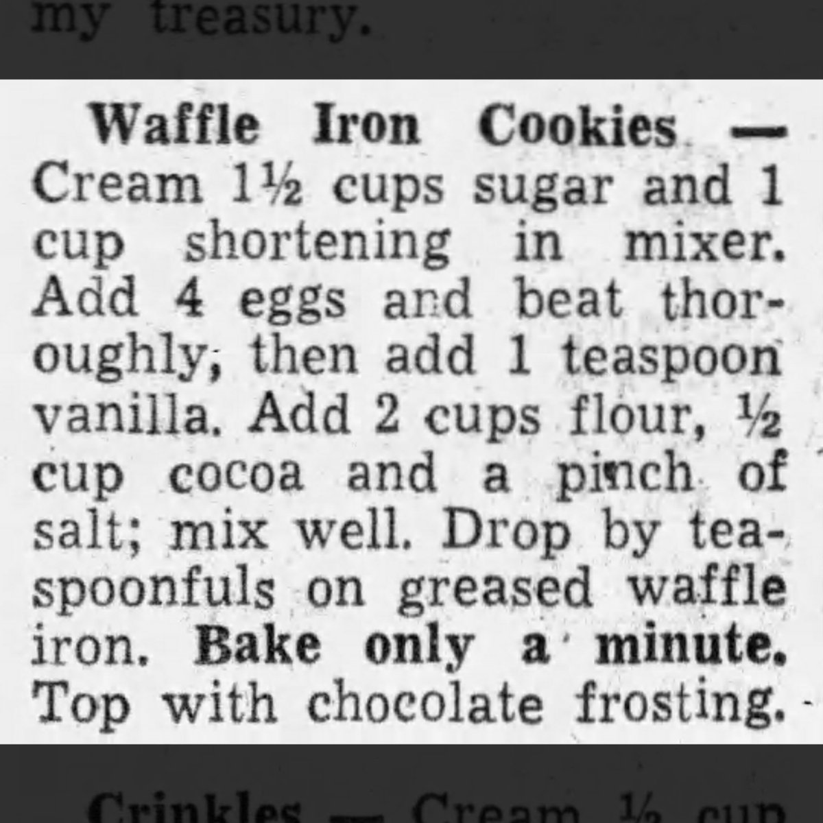 Newspapers.com (@_newspapers) on Twitter photo Waffle Iron Cookies? We're intrigued!
See the 1968 recipe in the <a href="/BostonGlobe/">The Boston Globe</a> on our site: newspapers.com/article/the-bo… Waffle Iron Cookies? We're intrigued!
See the 1968 recipe in the <a href="/BostonGlobe/">The Boston Globe</a> on our site: newspapers.com/article/the-bo…