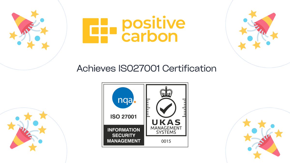 BIG news! 🎉 Positive Carbon is now ISO 27001 Certified! 

This means top-tier data security &amp; trust for our AI food waste platform and our clients. Committed to a secure, sustainable future!

 #ISO27001  #PositiveCarbon