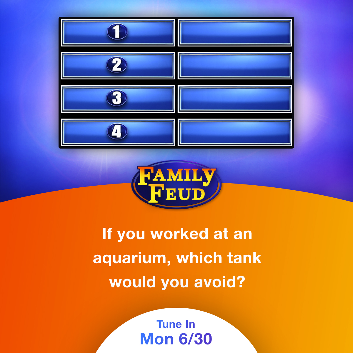 Don't drown in your answer and watch Family Feud TONIGHT 6-9 on Atlanta69!