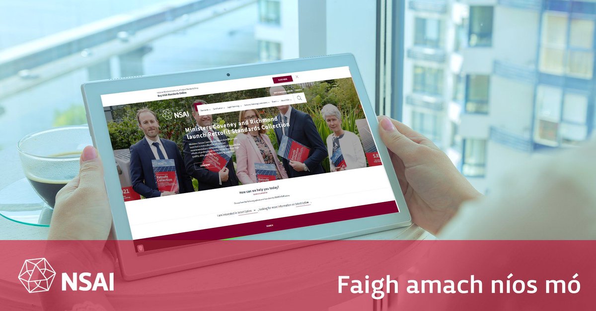 Trí nuáil a dhéanamh chun todhchaí níos sábháilte, níos fearr agus inbhuanaithe a mhúnlú, is sinne comhlacht oifigiúil caighdeán na hÉireann.  

Faigh amach níos mó faoinár gcuid oibre agus faoina ndéanaimid ag NSAI.ie