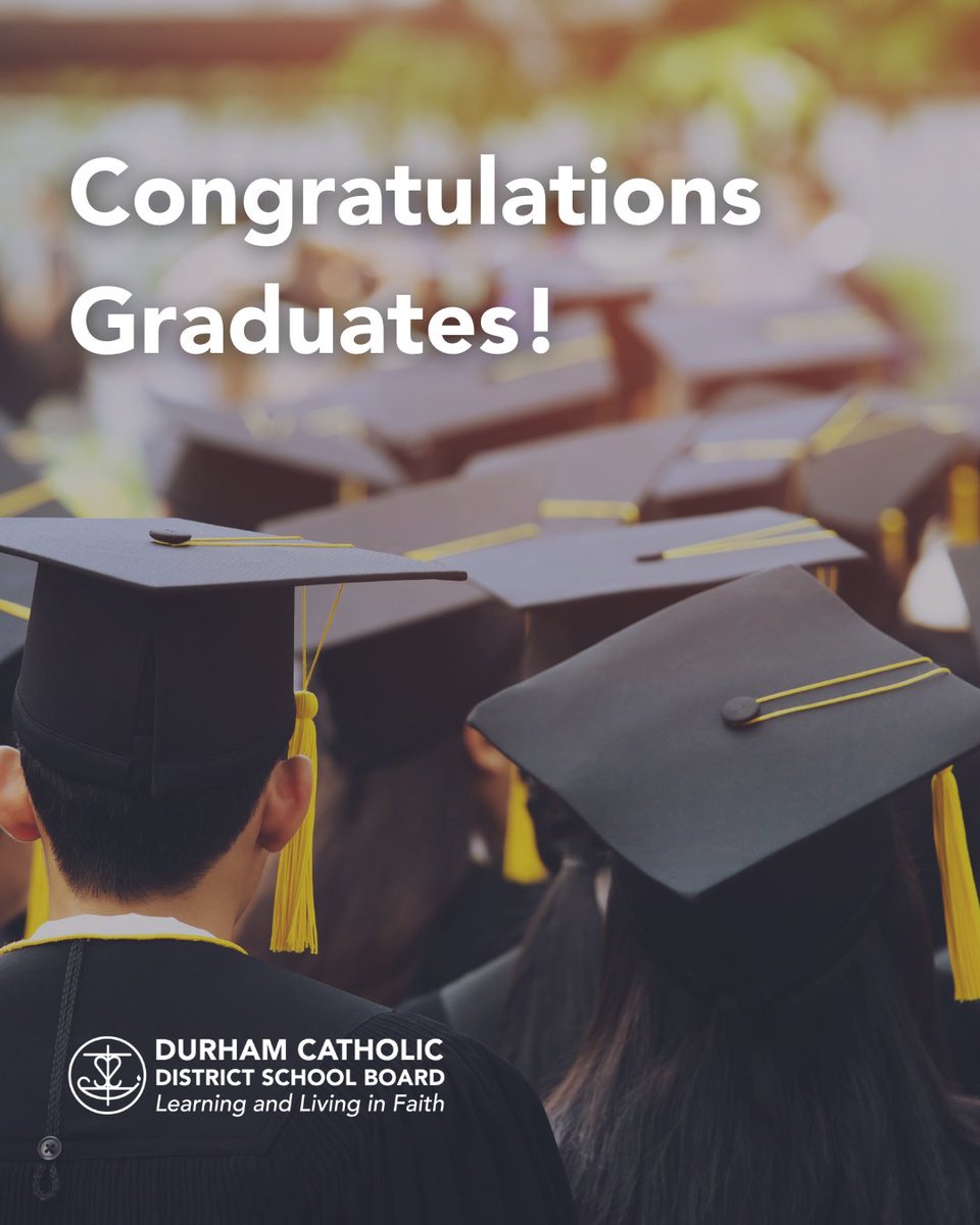DurhamCatholic's tweet image. Congratulations, DCDSB Graduates! We are incredibly proud of each and every one of you. As you embark on your post-secondary journeys, carry with you the sense of community and the lessons learned during your time at DCDSB. Wishing you all the best in your future endeavors!