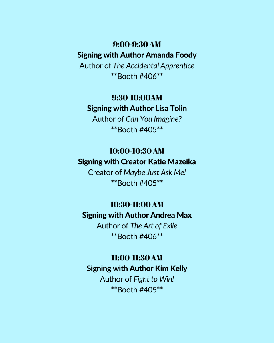 It’s our last day at #ALAAC25! Make sure to stop by #405 and #406 for our amazing signings!