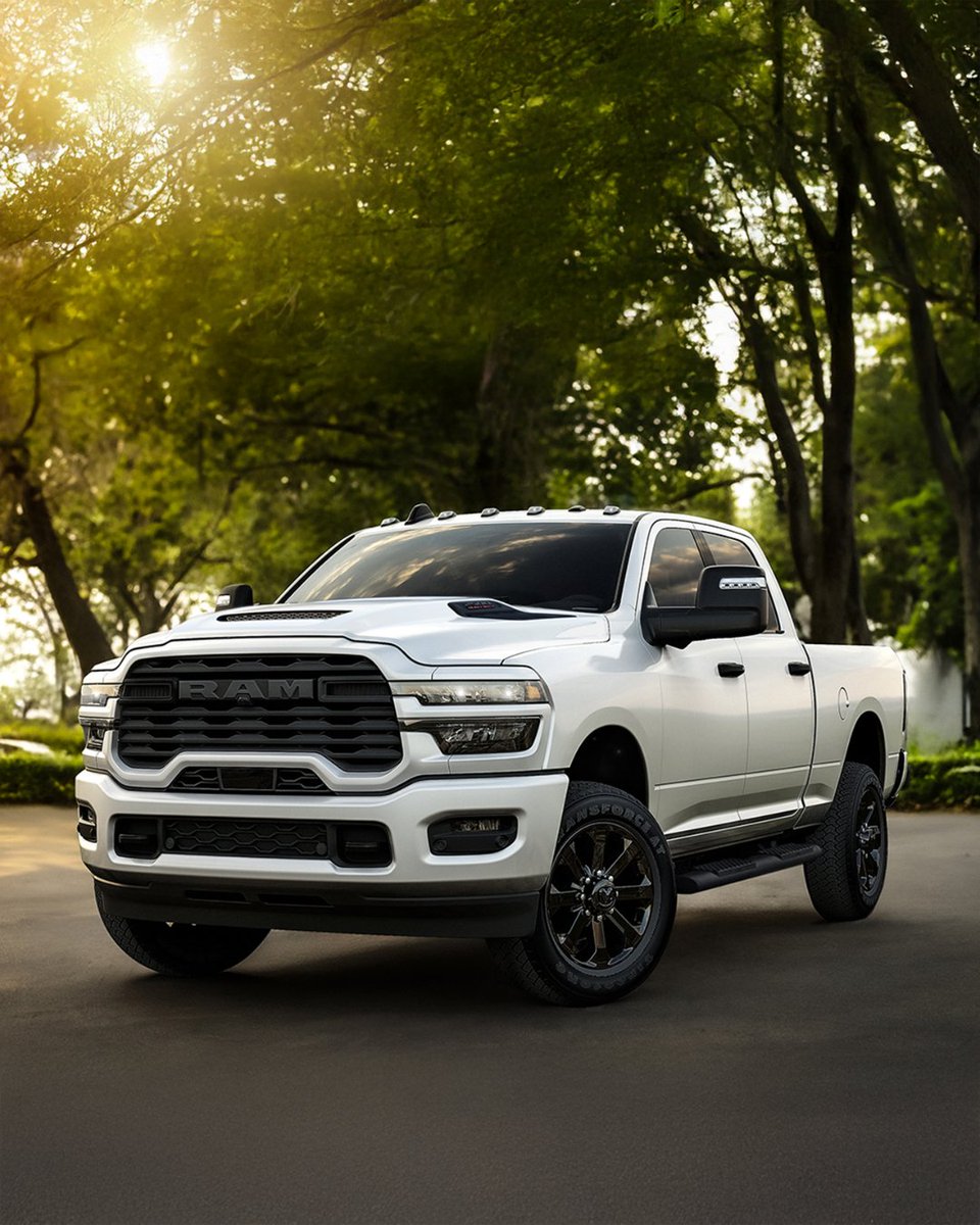 StellantisNA's tweet photo. @RamTrucks is leveling up the sport truck game with the bold 2026 Ram 2500 Black Express &amp; Warlock models—built to turn heads and haul serious muscle. 💪 Hitting dealerships in Q3. Details: https://t.co/r19jrr9I04 #Ram2500 #RamTrucks https://t.co/NE9s1NN3XB