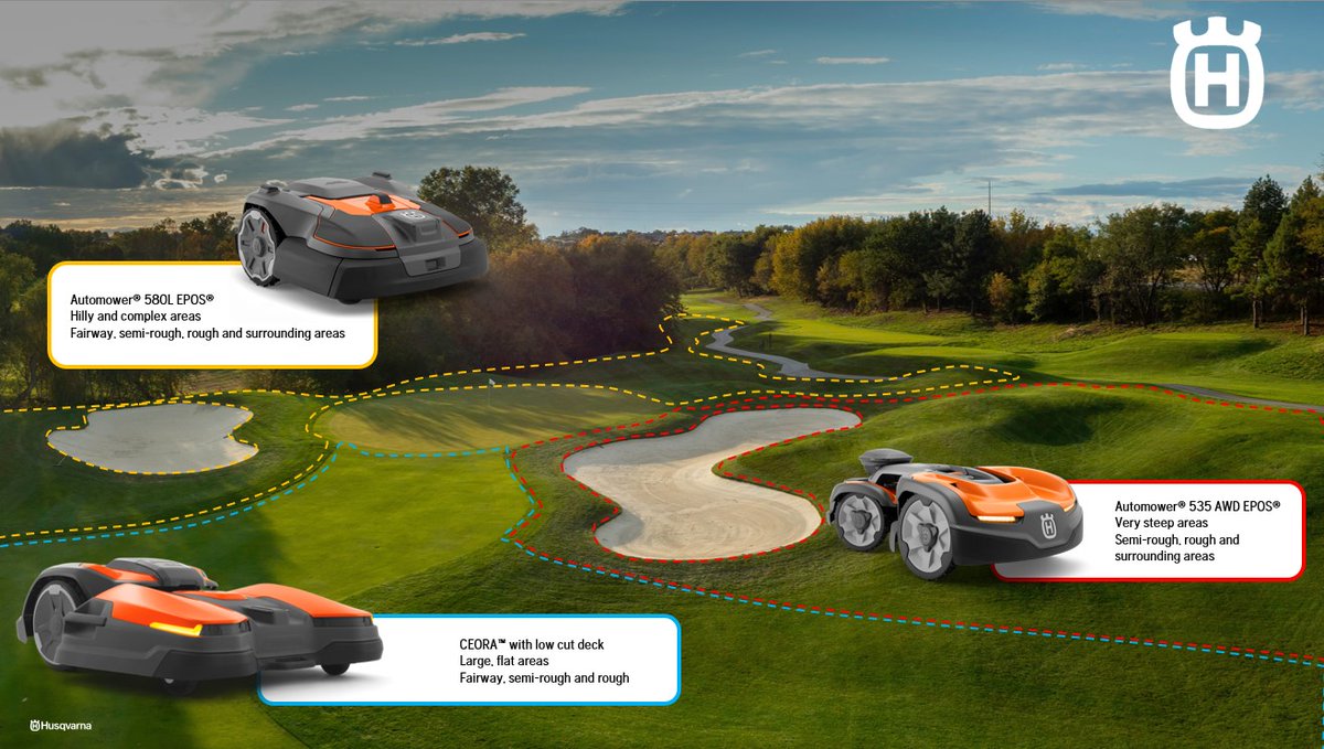 Revolutionize golf course maintenance with Husqvarna's robotic mowers. From tackling large fairways, to handling steep/complex areas with precision...Husqvarna has a solution for that. Enjoy emission-free, quiet operation, consistent turf quality, and labor reallocation.