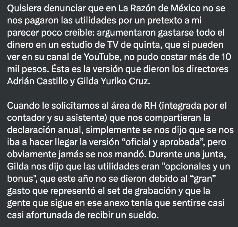MediosTerror's tweet photo. Nos llega esta denuncia sobre @LaRazon_mx. https://t.co/iCLE0nuAt8