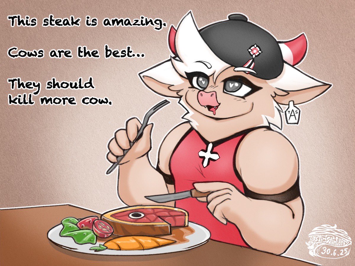 Eat the cow, do it now uwu #furry #furryartworks