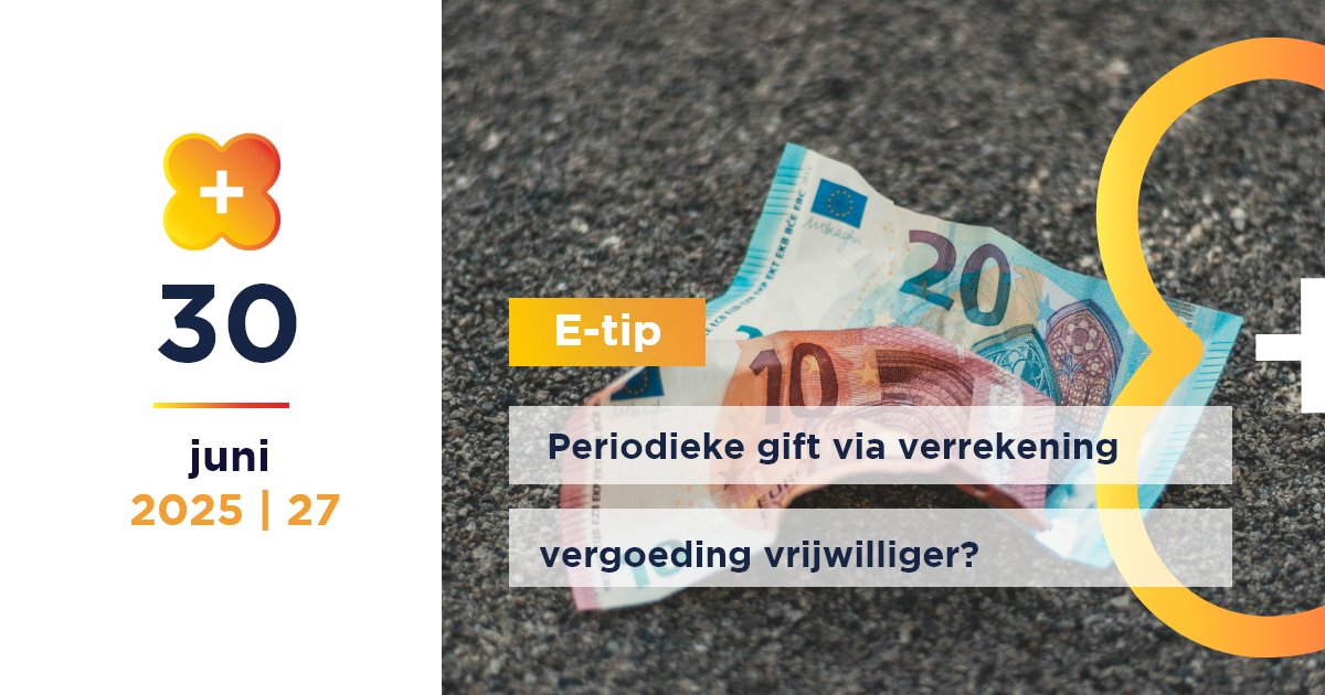 Als je de hoogte van een vrijwilligersvergoeding koppelt aan een jaarlijkse gift aan een ANBI, kan deze dan als periodieke gift worden aangemerkt? De Belastingdienst geeft aan van niet.

Lees verder op 👉bit.ly/45ICgZO  

#vrijwilligersvergoeding #gift #schenking