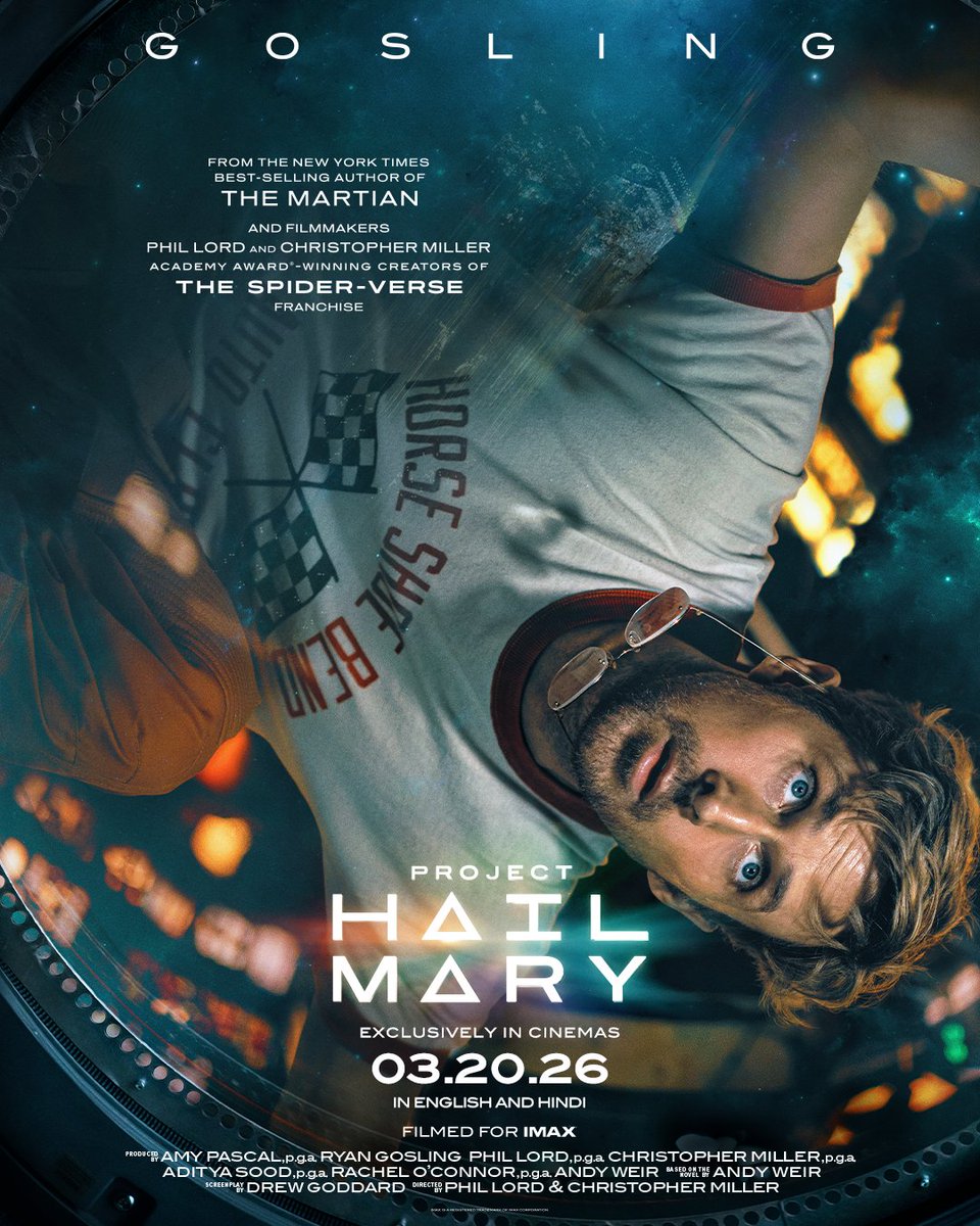 From filmmakers Phil Lord and Christopher Miller comes #ProjectHailMary, starring Ryan Gosling. Available in English and Hindi.