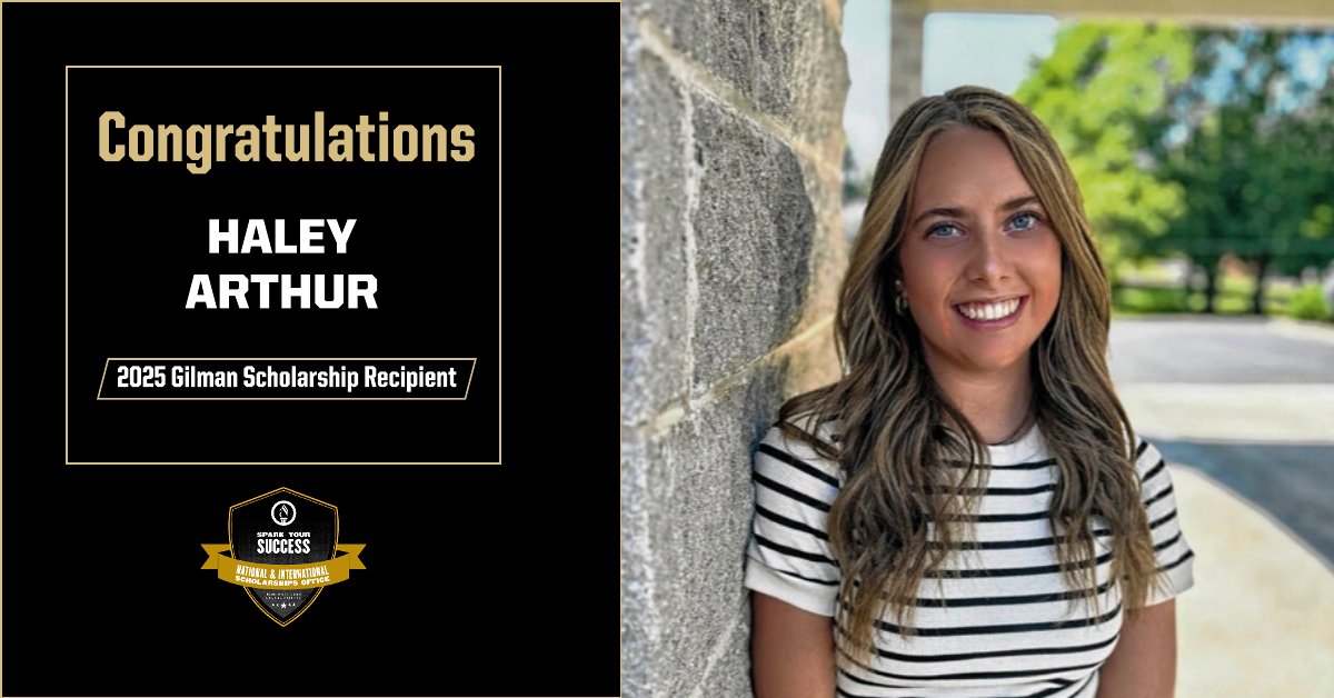 PurdueNISO's tweet image. Congratulations @purdueslhs and @PurdueHDFS junior Haley Arthur on being named a Gilman Scholarship Recipient!
#PurdueNISO #SparkYourSuccess #GilmanScholarship #Purdue #HHS #SLHS #Healthandhumandevelopment @PurdueHHS