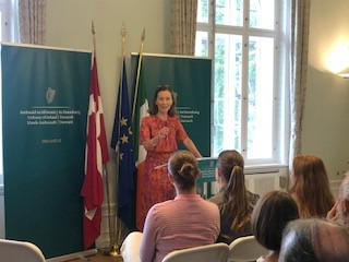 IEAmbDenmark's tweet photo. Wonderful to host European Tuesday event in Embassy, in collaboration with Europabevaegelsen and Copenhagen Post, with focus on 🇮🇪 and 🇩🇰 and our shared relationship as committed EU members, as well as key global issues. Many thanks for all the varied and interesting questions! https://t.co/8wucTfAsgX