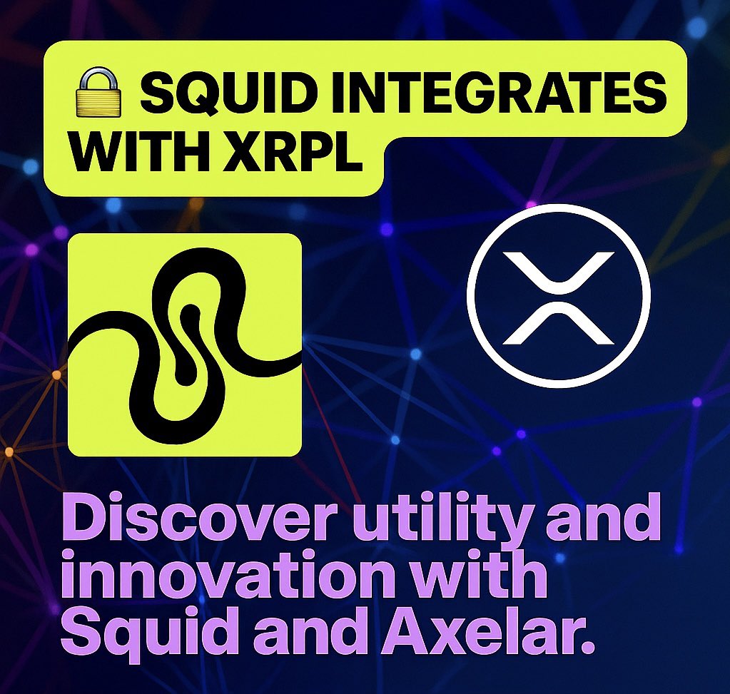 XRPeaceOfMind's tweet image. 👀😲Squid x XRPL is live — unlocking native XRP utility across 80+ chains including Ethereum, Solana, Bitcoin, and more.

DeFi. Swaps. Yield. The XRPL is no longer siloed.@squidrouter 

#XRP #XRPL #SquidRouter #Axelar #Interoperability #DeFi