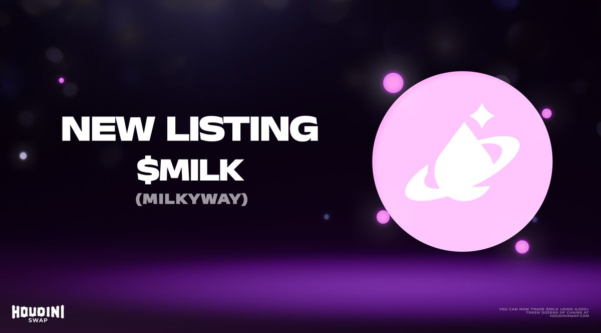 Houdini Swap (@houdiniswap) on Twitter photo ๐จ NEW LISTING ๐จ
Welcome to the Houdini House, <a href="/milky_way_zone/">MilkyWay ๐ฅ</a>! โจ
No telescopes needed to see the Milky Way from Houdini Swap.
You can now trade $MILK across 100+ chains with optional privacy.
Transact freely ๐งโโ๏ธ ๐ฎ ๐จ NEW LISTING ๐จ
Welcome to the Houdini House, <a href="/milky_way_zone/">MilkyWay ๐ฅ</a>! โจ
No telescopes needed to see the Milky Way from Houdini Swap.
You can now trade $MILK across 100+ chains with optional privacy.
Transact freely ๐งโโ๏ธ ๐ฎ