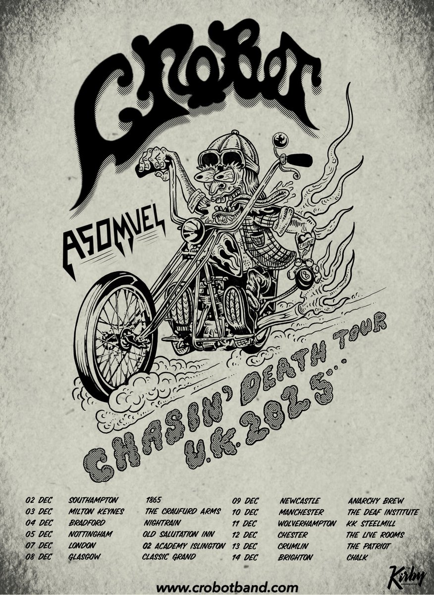 American rockers <a href="/Crobotband/">Crobot</a> are heading to the UK in December for a headline tour!

Tickets for the 'Chasin' Death' Tour with ASOMVEL are now on sale:

gigseekr.com/artist/pjnv