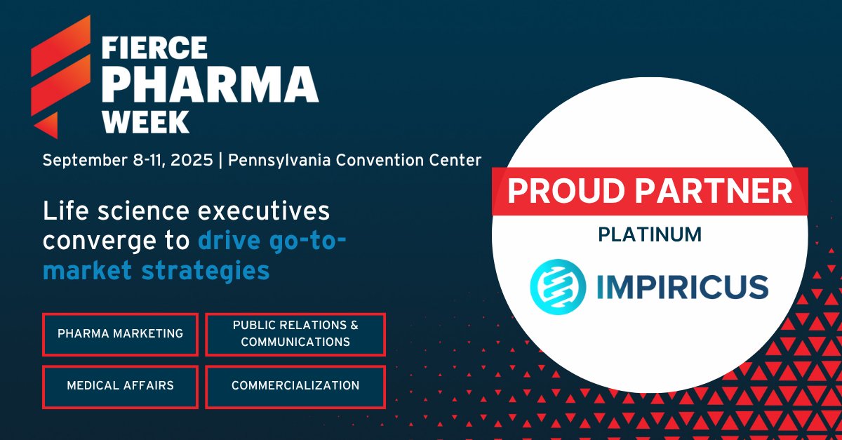 Please join us in welcoming @Impiricus as a Platinum partner of #FiercePharmaWeek 2025.

From September 8–11, Philadelphia will host one of the most impactful gatherings, uniting pharma professionals across fields.

Explore what’s ahead » loom.ly/XbwEBIA